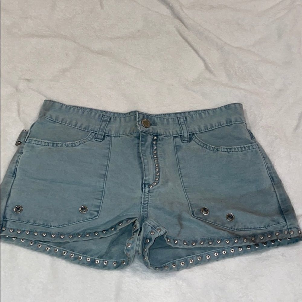 ZADIG & VOLTAIRE studded blue shorts size 34